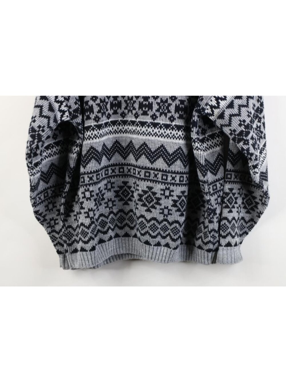 Vintage 90s Streetwear Womens Large Fair Isle Knit Henley Sweater USA Acrylic - Picture 11 of 11